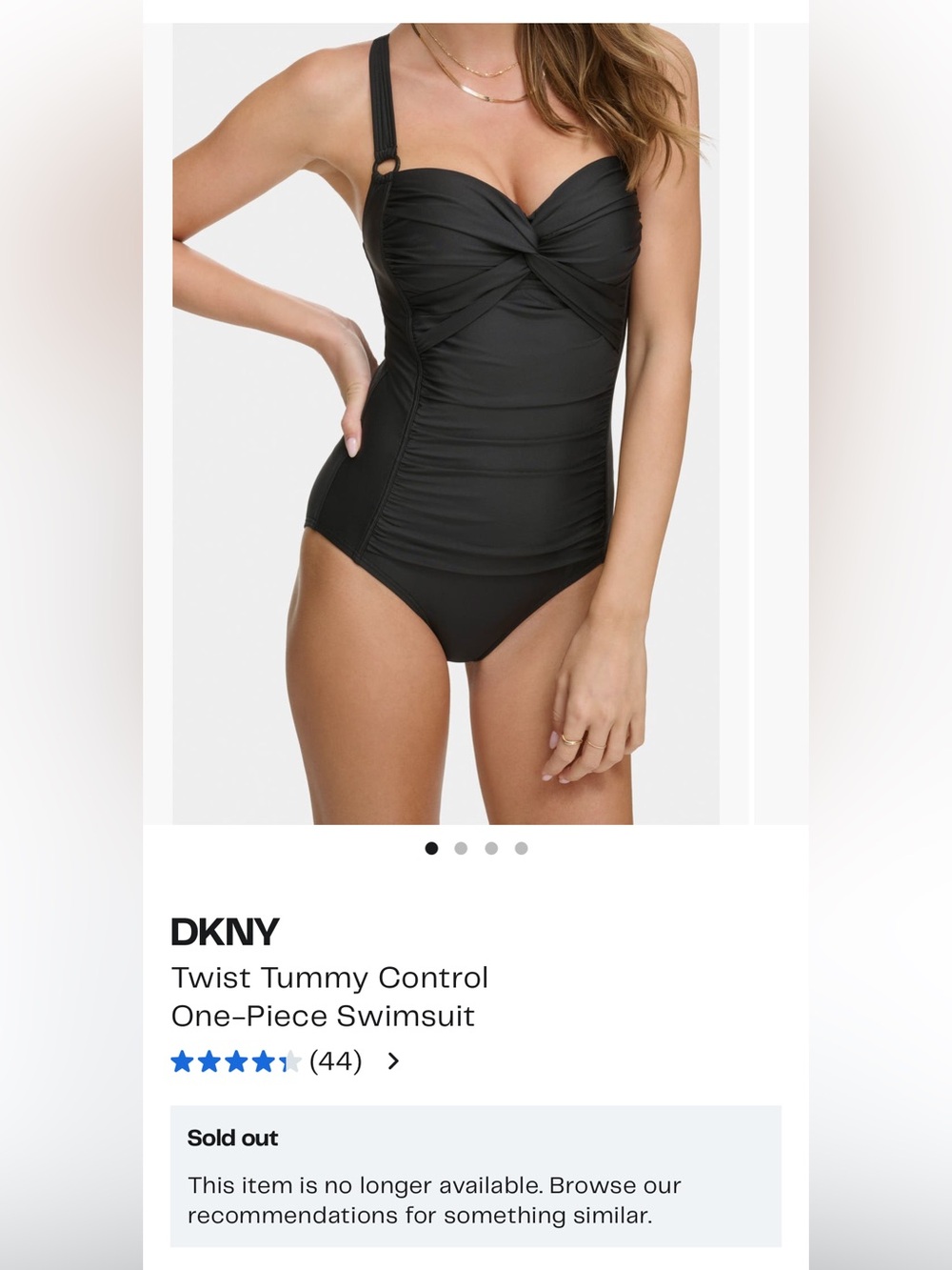 DKNY Twist Tummy Control One Piece Swimsuit - Picture 6 of 15